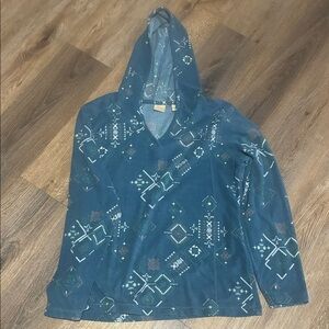 Women's Natural Reflections Fleece Geometric Pattern Hoodie Size XL
